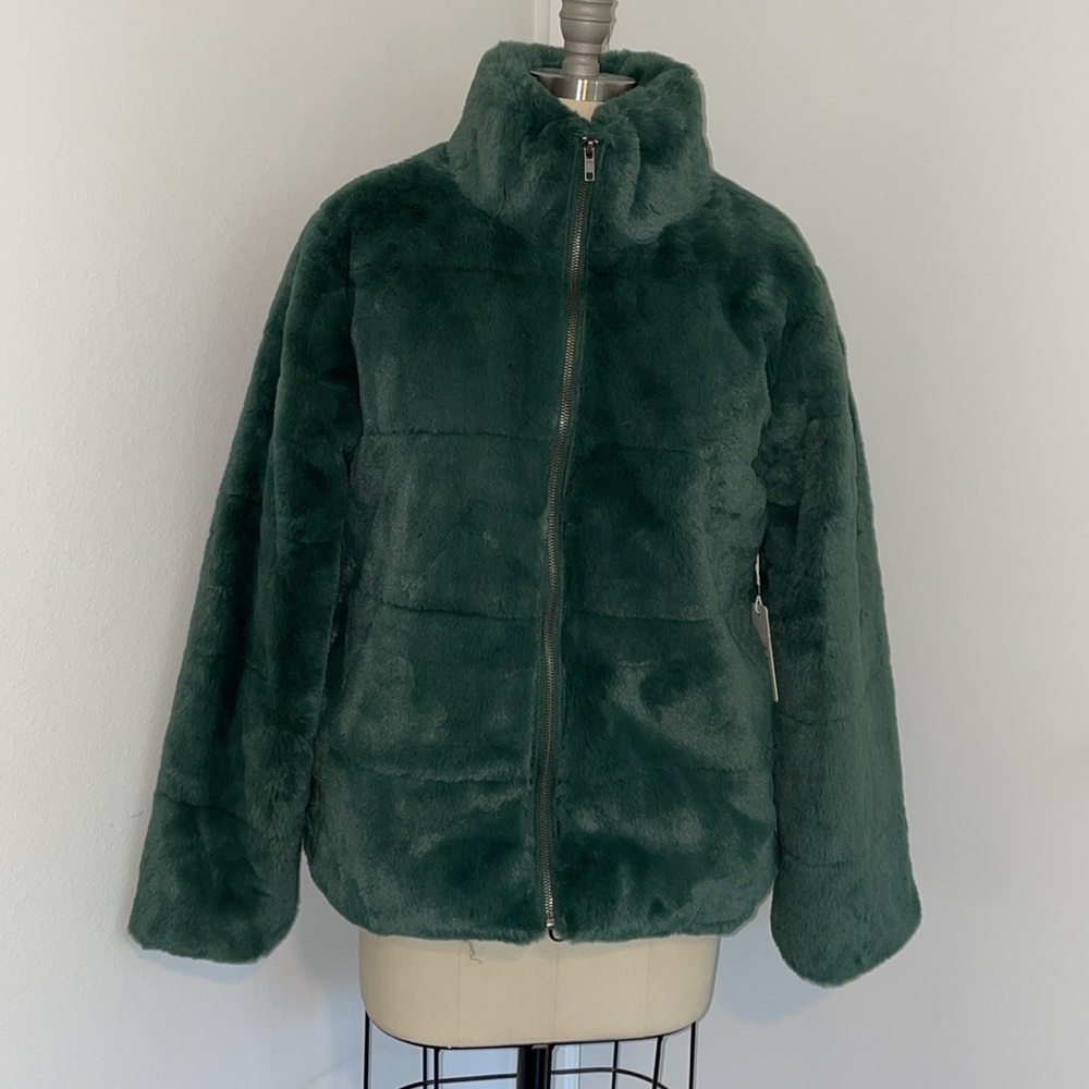 PJ Salvage Faux Fur Bomber Jacket Size Medium